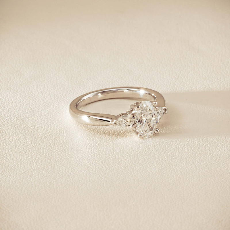 18ct White Gold 1.00ct Oval Diamond Ayla Ring - Ring - Walker & Hall