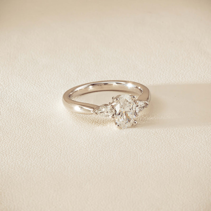 18ct White Gold 1.00ct Oval Diamond Ayla Ring - Ring - Walker & Hall