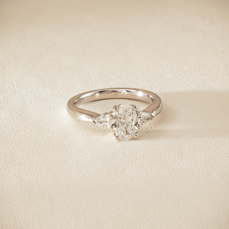 18ct White Gold 1.00ct Oval Diamond Ayla Ring - Ring - Walker & Hall