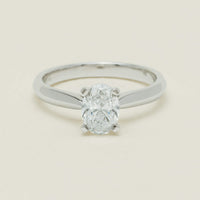 18ct White Gold 1.00ct Oval Diamond Venetian Ring - Ring - Walker & Hall