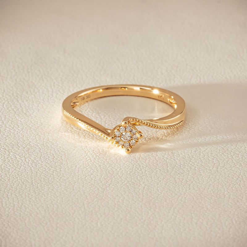 14ct Yellow Gold Diamond Tango Ring - Ring - Walker & Hall