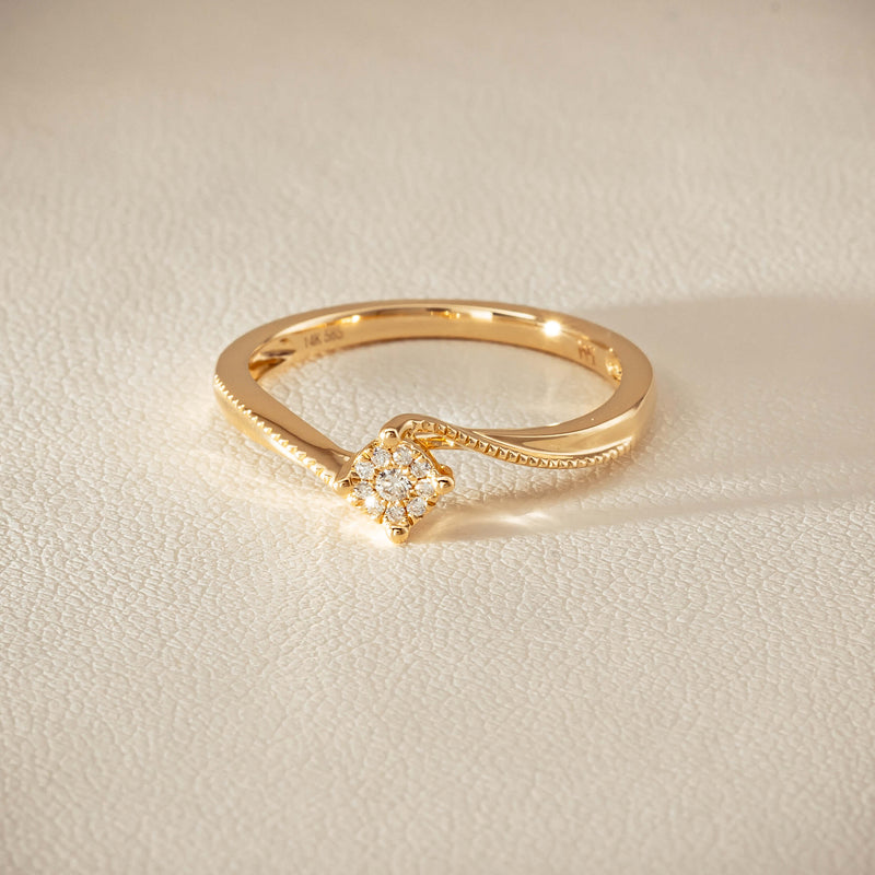 14ct Yellow Gold Diamond Tango Ring - Ring - Walker & Hall