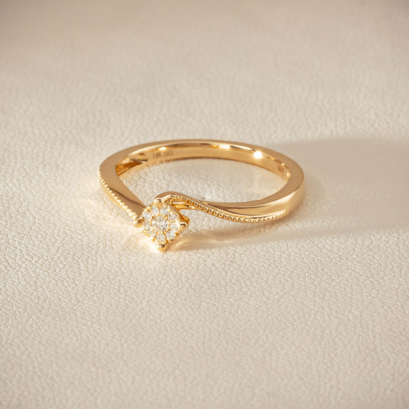 14ct Yellow Gold Diamond Tango Ring - Ring - Walker & Hall