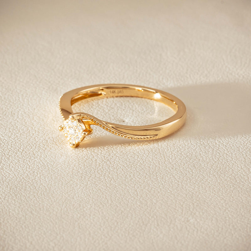 14ct Yellow Gold Diamond Tango Ring - Ring - Walker & Hall