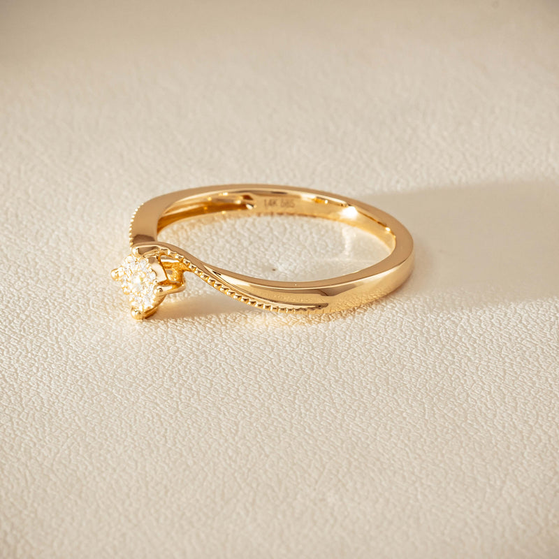 14ct Yellow Gold Diamond Tango Ring - Ring - Walker & Hall