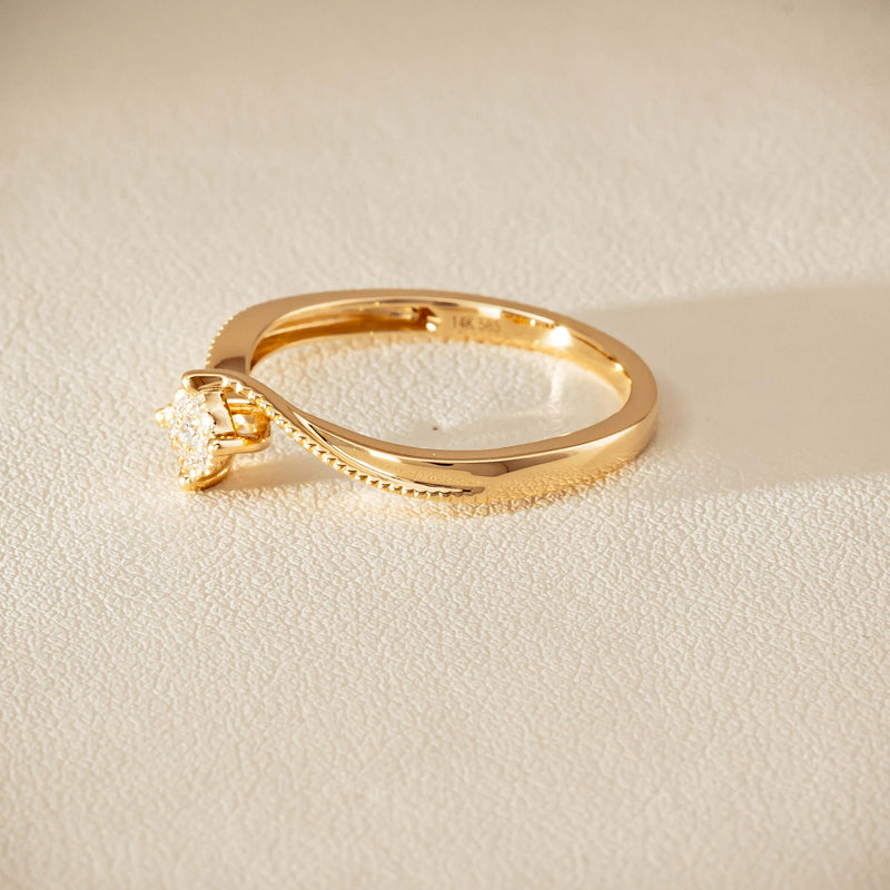 14ct Yellow Gold Diamond Tango Ring - Ring - Walker & Hall