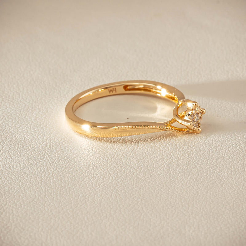 14ct Yellow Gold Diamond Tango Ring - Ring - Walker & Hall