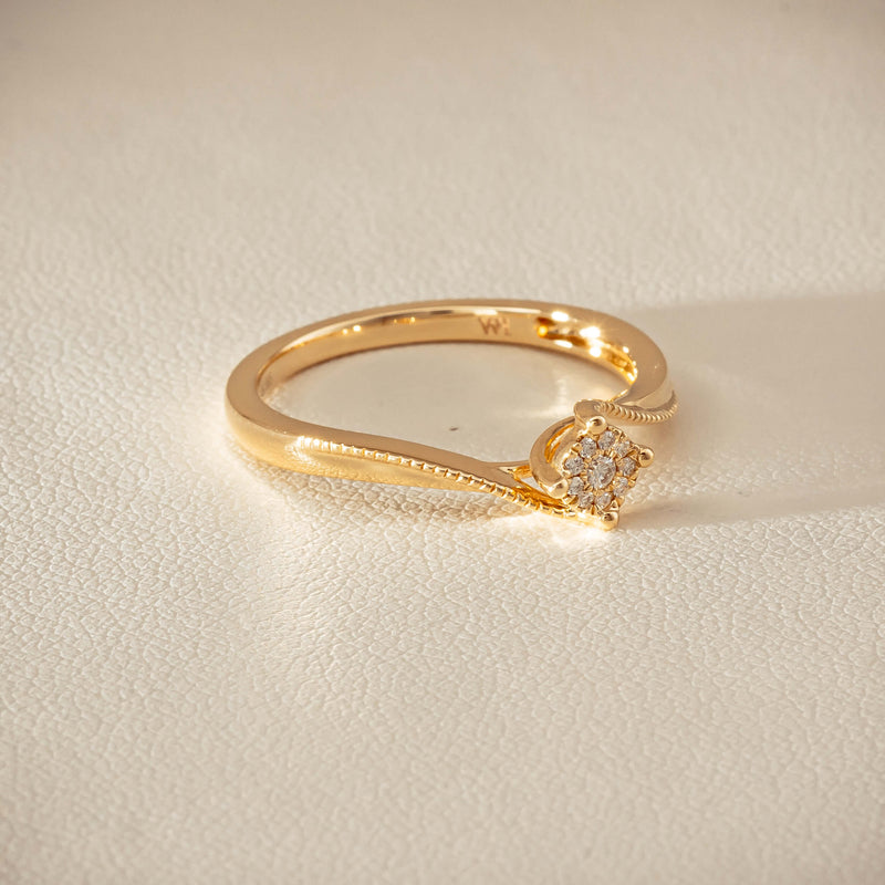 14ct Yellow Gold Diamond Tango Ring - Ring - Walker & Hall