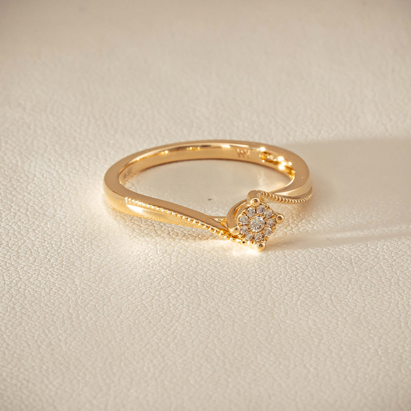 14ct Yellow Gold Diamond Tango Ring - Ring - Walker & Hall
