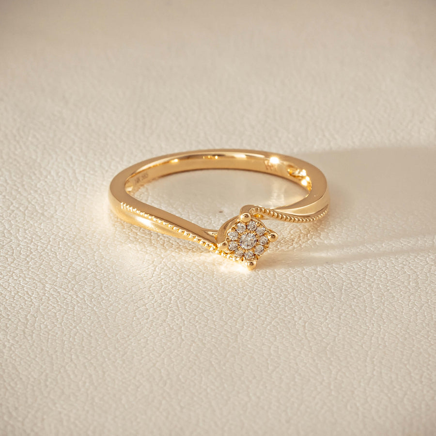 14ct Yellow Gold Diamond Tango Ring - Ring - Walker & Hall