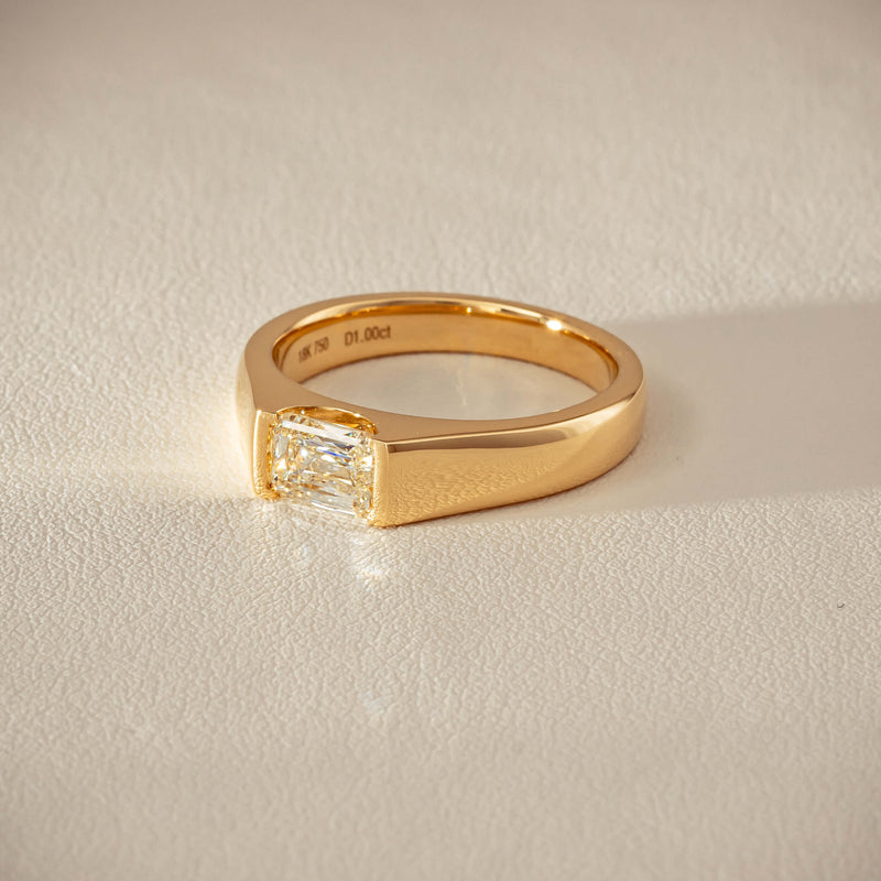 18ct Yellow Gold 1.00ct Emerald-Cut Diamond Astrid Ring - Ring - Walker & Hall