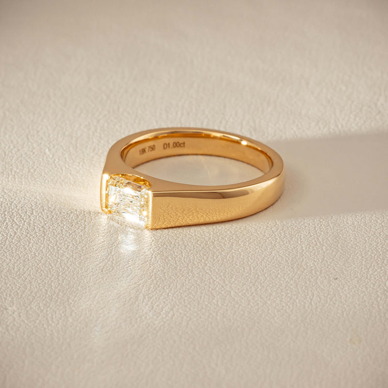 18ct Yellow Gold 1.00ct Emerald-Cut Diamond Astrid Ring - Ring - Walker & Hall