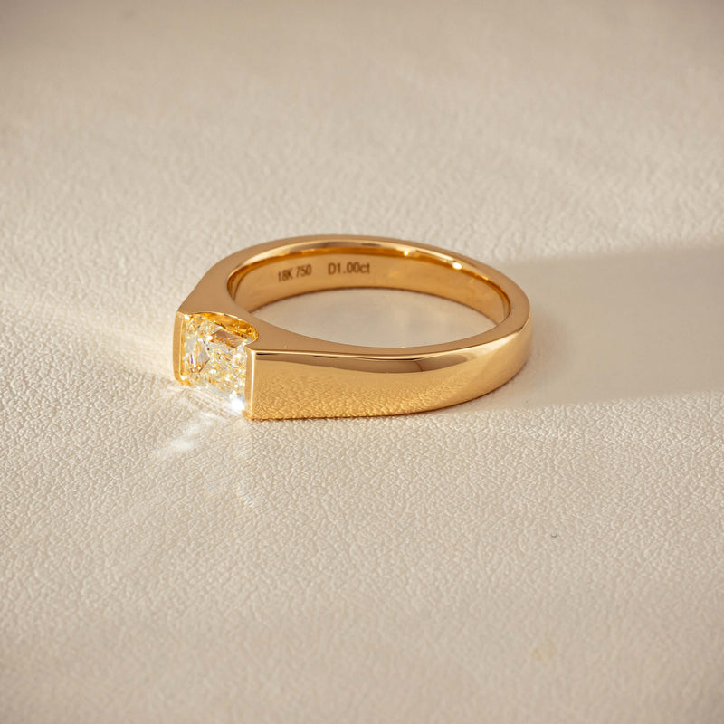 18ct Yellow Gold 1.00ct Emerald-Cut Diamond Astrid Ring - Ring - Walker & Hall