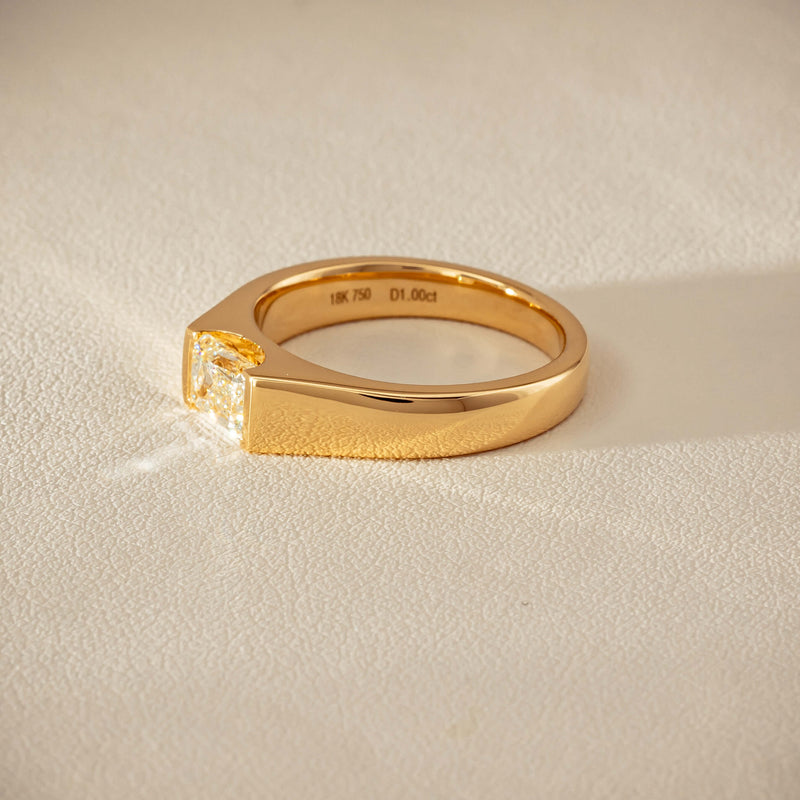 18ct Yellow Gold 1.00ct Emerald-Cut Diamond Astrid Ring - Ring - Walker & Hall