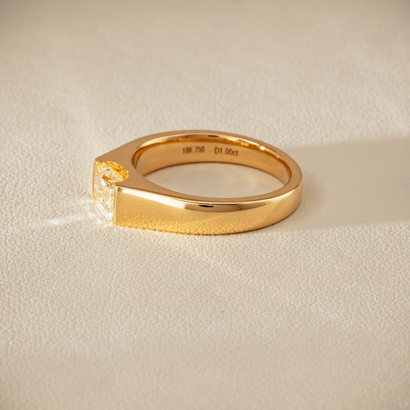 18ct Yellow Gold 1.00ct Emerald-Cut Diamond Astrid Ring - Ring - Walker & Hall