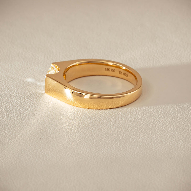 18ct Yellow Gold 1.00ct Emerald-Cut Diamond Astrid Ring - Ring - Walker & Hall