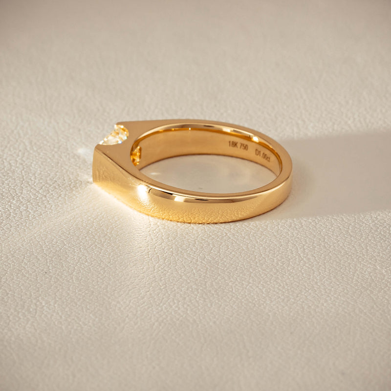 18ct Yellow Gold 1.00ct Emerald-Cut Diamond Astrid Ring - Ring - Walker & Hall