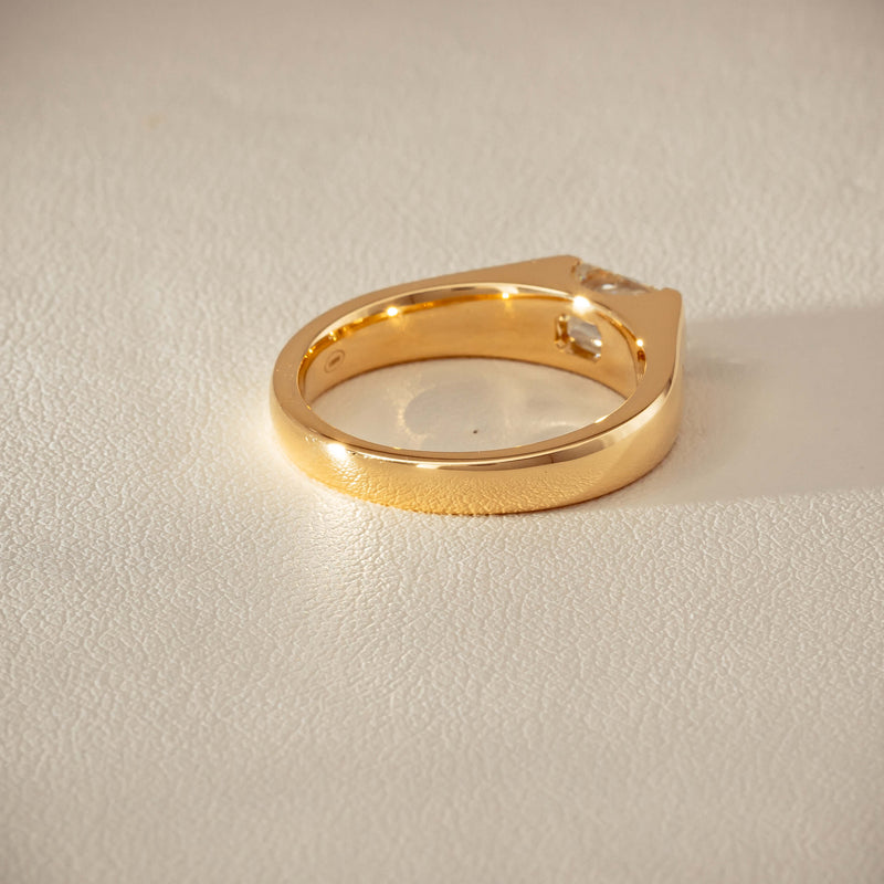 18ct Yellow Gold 1.00ct Emerald-Cut Diamond Astrid Ring - Ring - Walker & Hall