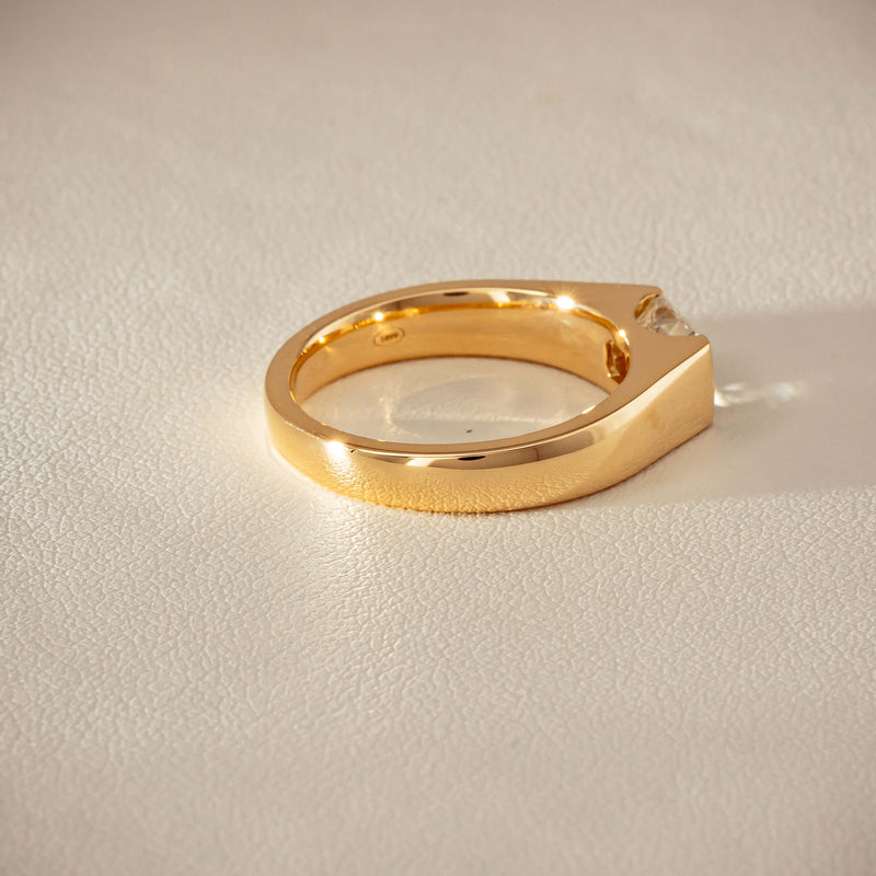 18ct Yellow Gold 1.00ct Emerald-Cut Diamond Astrid Ring - Ring - Walker & Hall