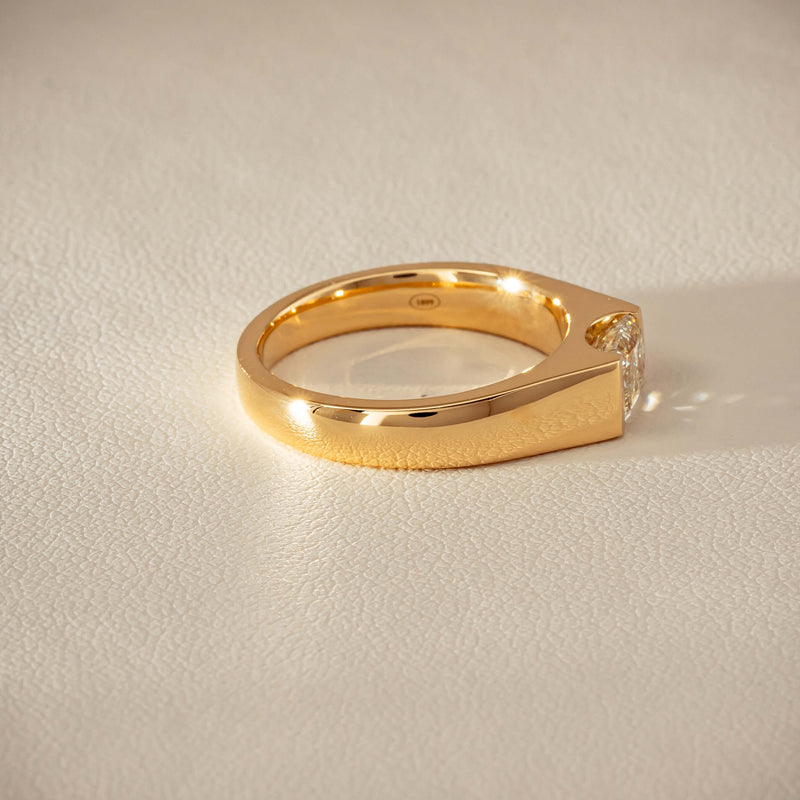 18ct Yellow Gold 1.00ct Emerald-Cut Diamond Astrid Ring - Ring - Walker & Hall