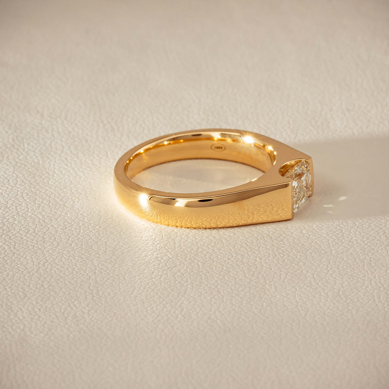 18ct Yellow Gold 1.00ct Emerald-Cut Diamond Astrid Ring - Ring - Walker & Hall