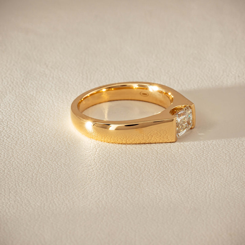 18ct Yellow Gold 1.00ct Emerald-Cut Diamond Astrid Ring - Ring - Walker & Hall