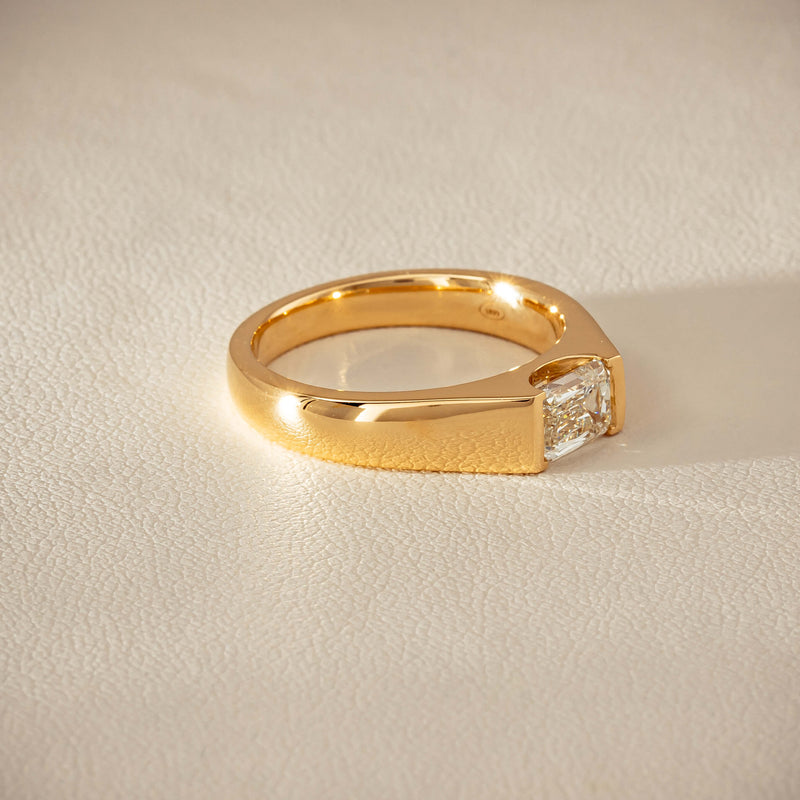 18ct Yellow Gold 1.00ct Emerald-Cut Diamond Astrid Ring - Ring - Walker & Hall