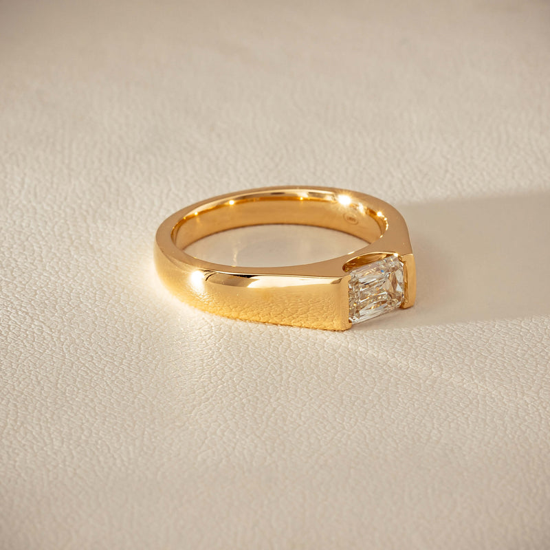 18ct Yellow Gold 1.00ct Emerald-Cut Diamond Astrid Ring - Ring - Walker & Hall