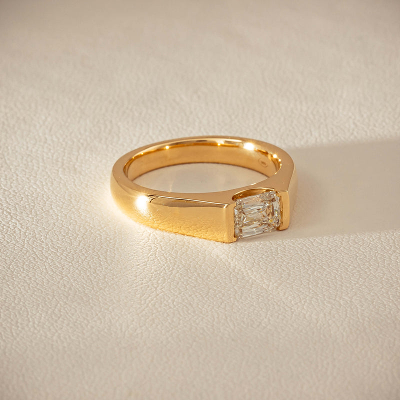 18ct Yellow Gold 1.00ct Emerald-Cut Diamond Astrid Ring - Ring - Walker & Hall