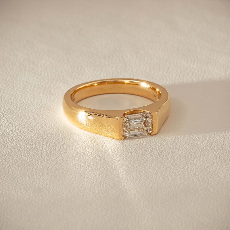 18ct Yellow Gold 1.00ct Emerald-Cut Diamond Astrid Ring - Ring - Walker & Hall