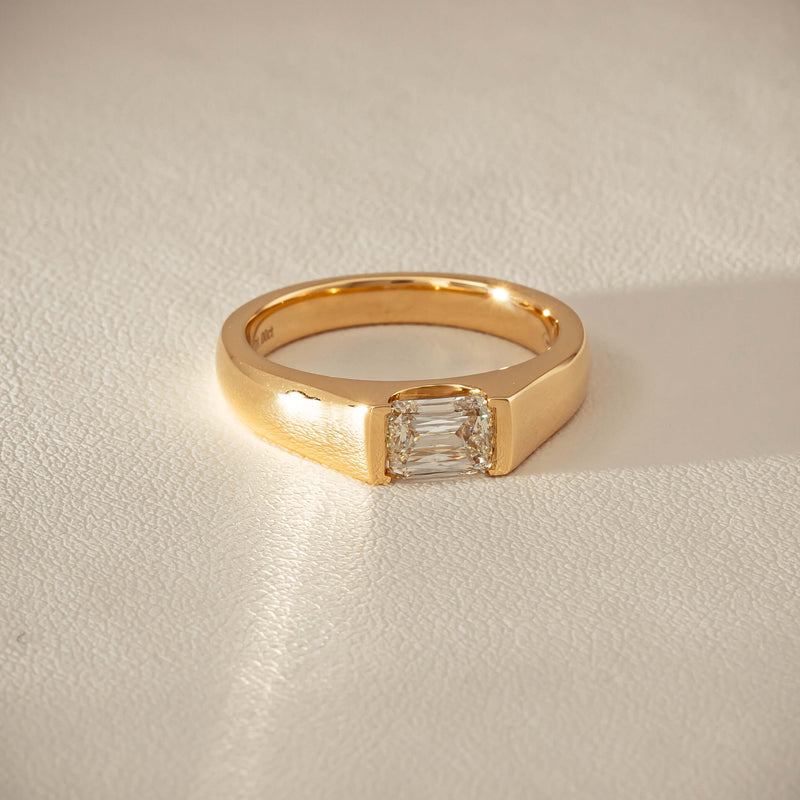 18ct Yellow Gold 1.00ct Emerald-Cut Diamond Astrid Ring - Ring - Walker & Hall