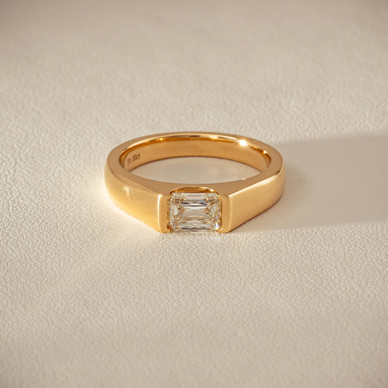 18ct Yellow Gold 1.00ct Emerald-Cut Diamond Astrid Ring - Ring - Walker & Hall