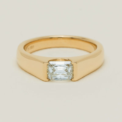 18ct Yellow Gold 1.00ct Emerald-Cut Diamond Astrid Ring - Ring - Walker & Hall