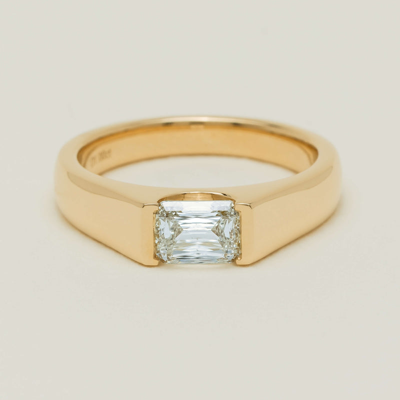 18ct Yellow Gold 1.00ct Emerald-Cut Diamond Astrid Ring - Ring - Walker & Hall