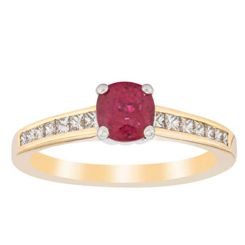 18ct Yellow And White Gold Ruby And Diamond Ring-Ring-Walker & Hall