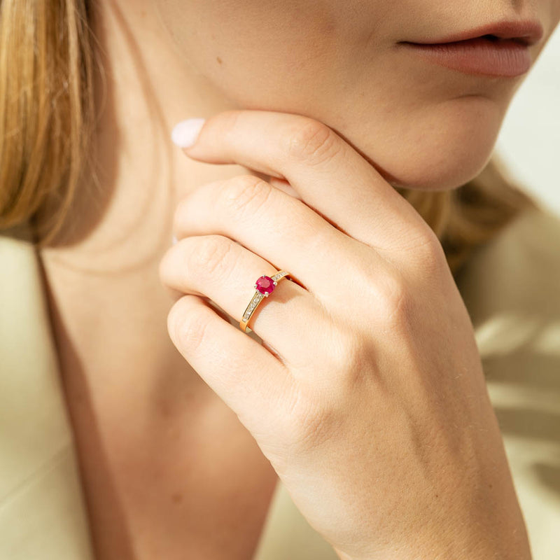 18ct Yellow And White Gold Ruby And Diamond Ring-Ring-Walker & Hall