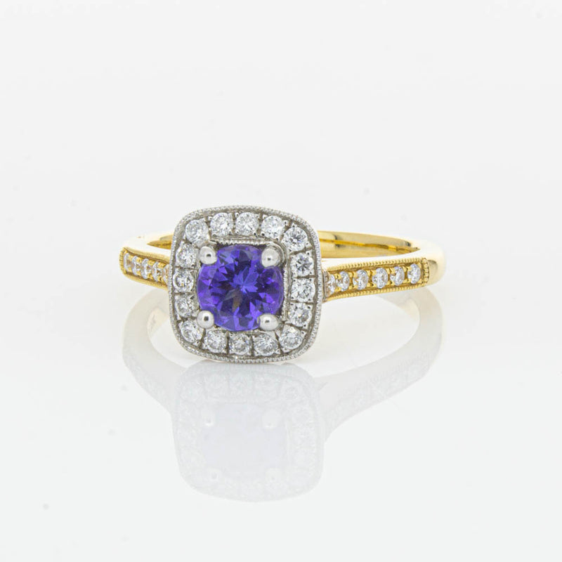 18ct Yellow & White Gold Tanzanite & Diamond Aurora Ring-Ring-Walker & Hall