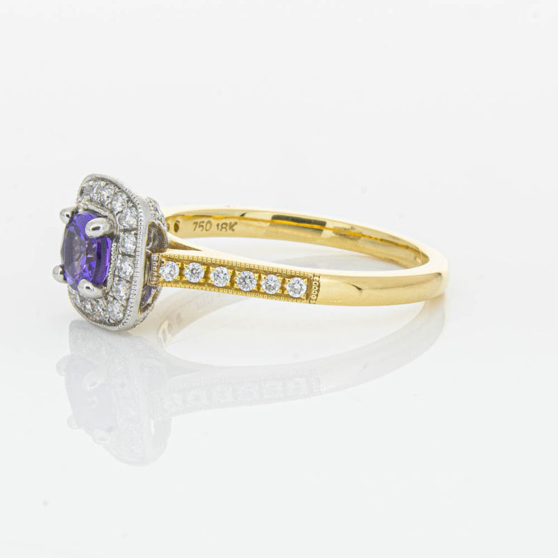 18ct Yellow & White Gold Tanzanite & Diamond Aurora Ring-Ring-Walker & Hall