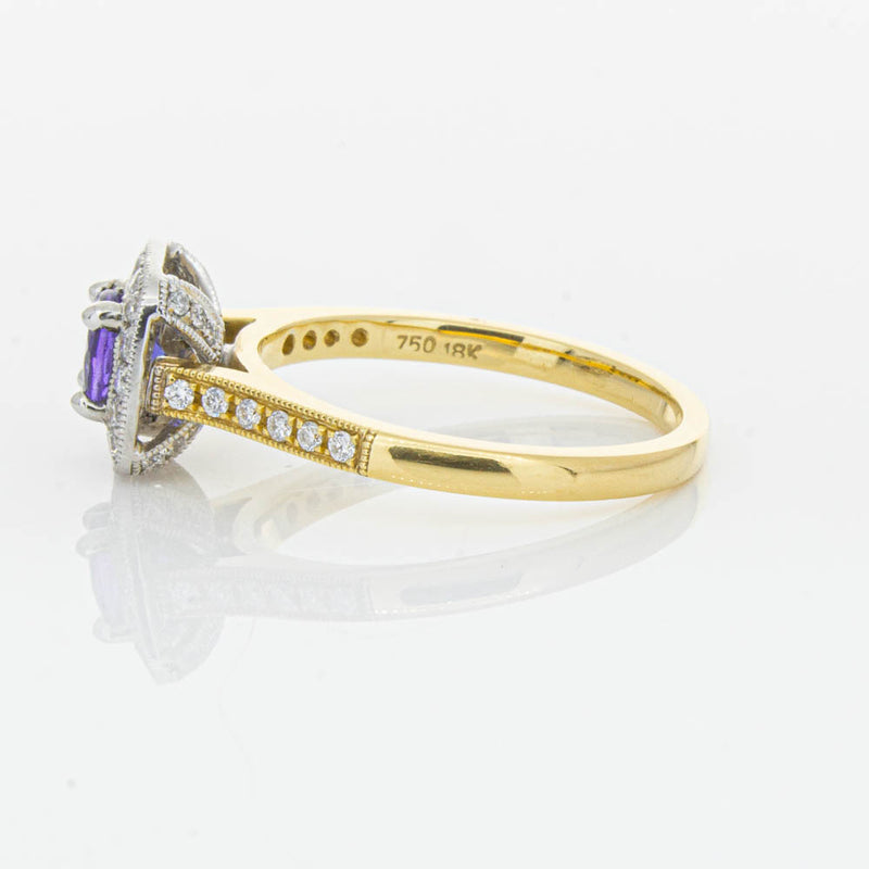 18ct Yellow & White Gold Tanzanite & Diamond Aurora Ring-Ring-Walker & Hall