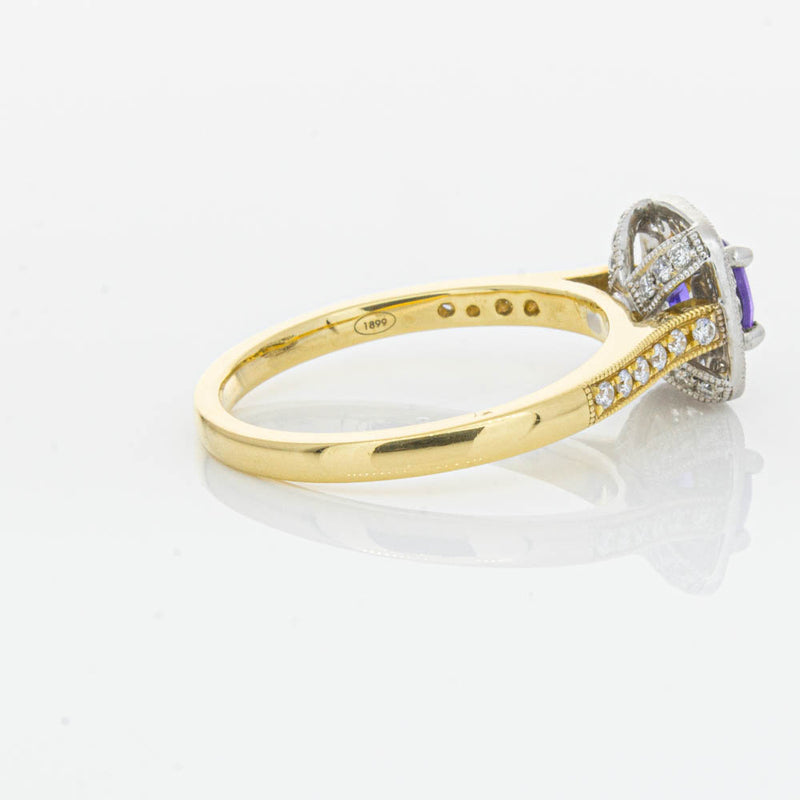 18ct Yellow & White Gold Tanzanite & Diamond Aurora Ring-Ring-Walker & Hall
