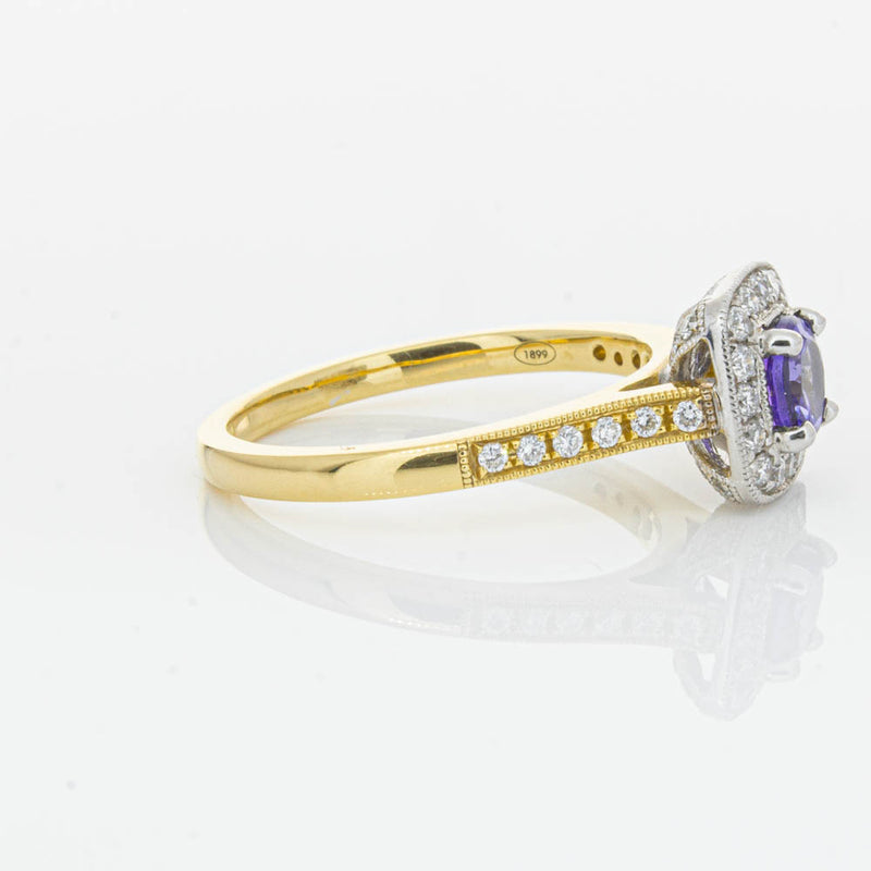 18ct Yellow & White Gold Tanzanite & Diamond Aurora Ring-Ring-Walker & Hall