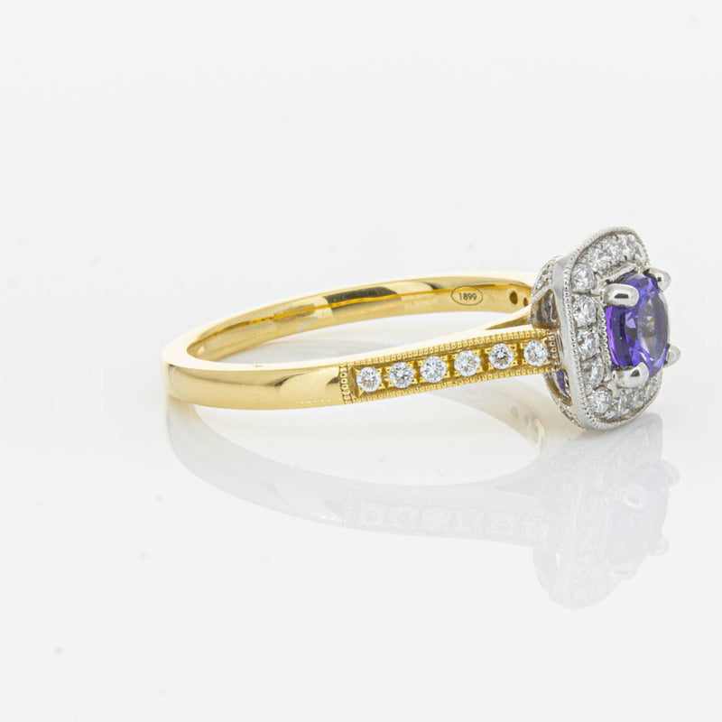 18ct Yellow & White Gold Tanzanite & Diamond Aurora Ring-Ring-Walker & Hall