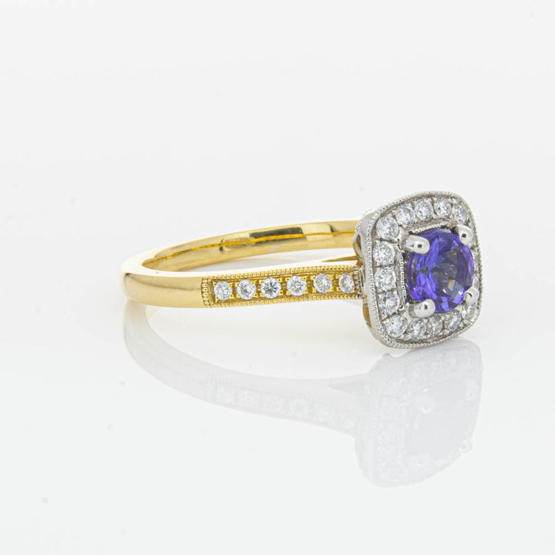 18ct Yellow & White Gold Tanzanite & Diamond Aurora Ring-Ring-Walker & Hall