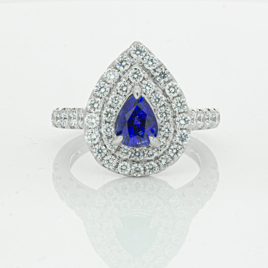 18ct White Gold Sapphire & Diamond Ring-Ring-Walker & Hall