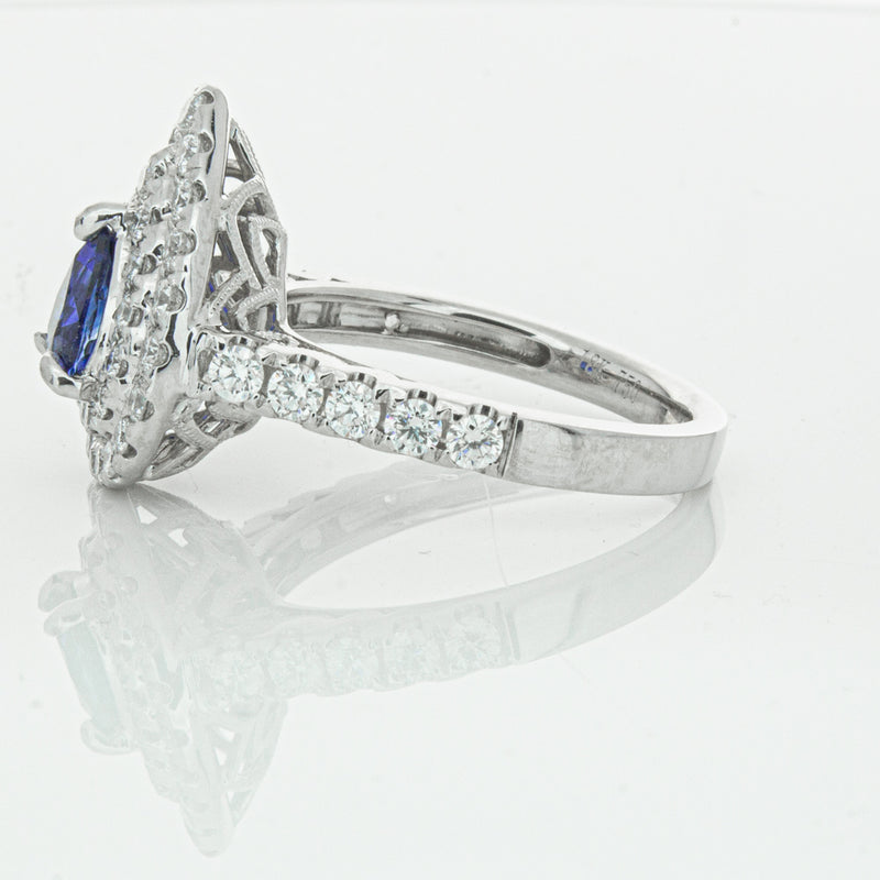 18ct White Gold Sapphire & Diamond Ring-Ring-Walker & Hall
