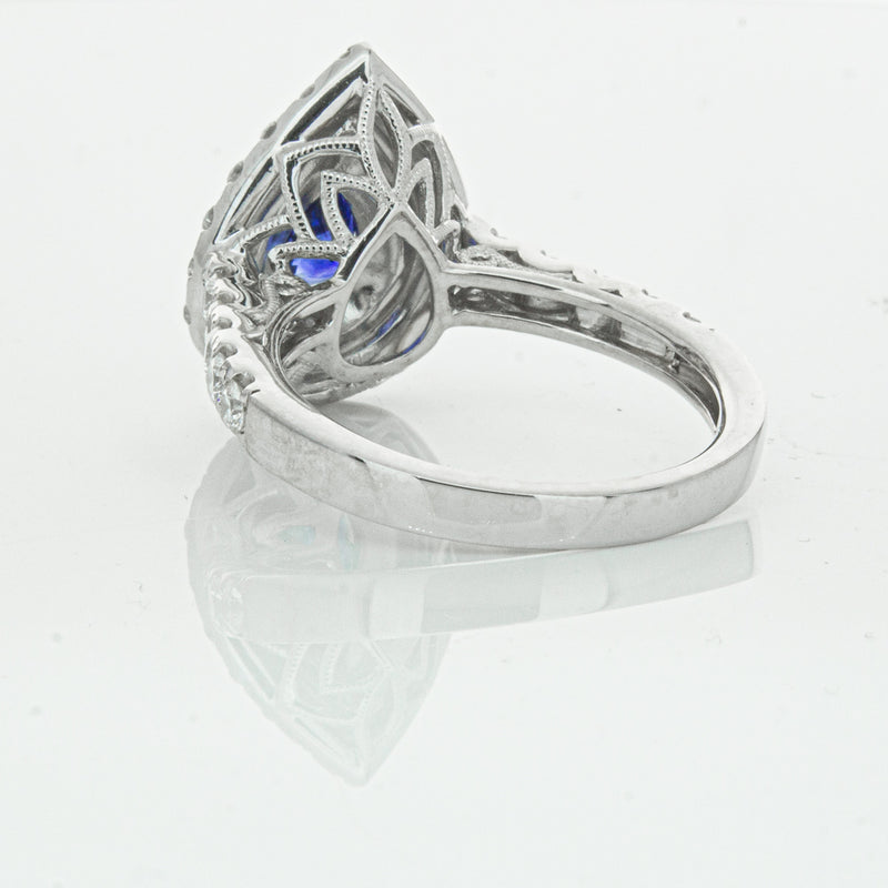 18ct White Gold Sapphire & Diamond Ring-Ring-Walker & Hall