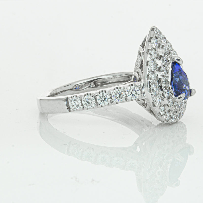 18ct White Gold Sapphire & Diamond Ring-Ring-Walker & Hall