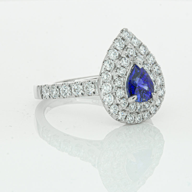 18ct White Gold Sapphire & Diamond Ring-Ring-Walker & Hall