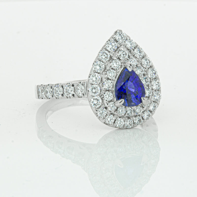 18ct White Gold Sapphire & Diamond Ring-Ring-Walker & Hall