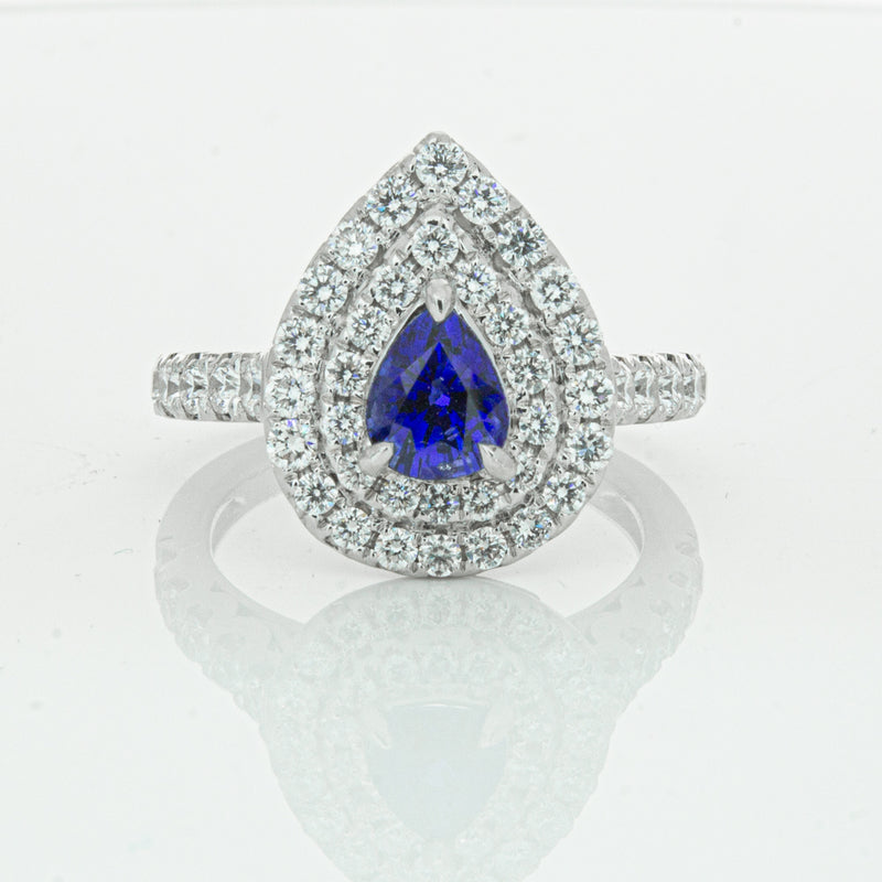 18ct White Gold Sapphire & Diamond Ring-Ring-Walker & Hall